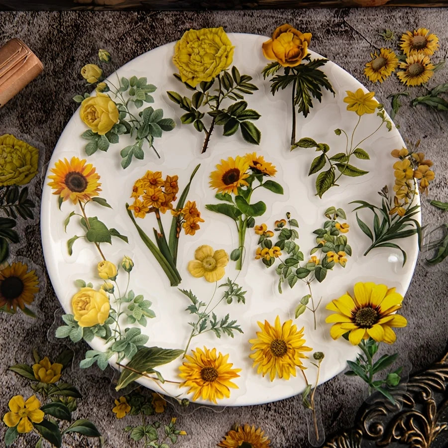 assiettes décoratives vintage fleurs séchées motifs floraux naturel rustique adultes enfants