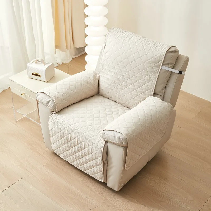 housse chaise inclinable marron beige quiltée élastique ajustable classique facile nettoyer Polyester