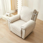 housse chaise inclinable marron beige quiltée élastique ajustable classique facile nettoyer Polyester