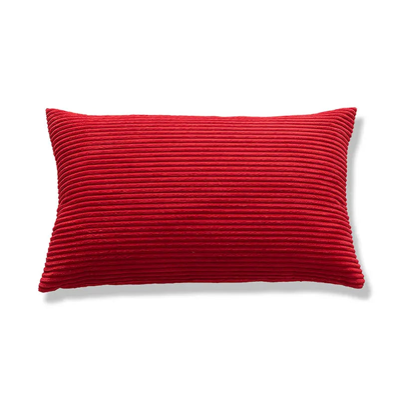 coussin velours rayé marron clair simple imperméable respectueux environnement 30x50cm maison