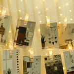Guirlande lumineuse clips photos ambiance chaleureuse
