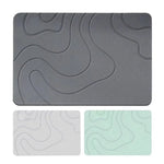 tapis bain antidérapant 40x60cm motifs ondulés gris foncé vert moderne