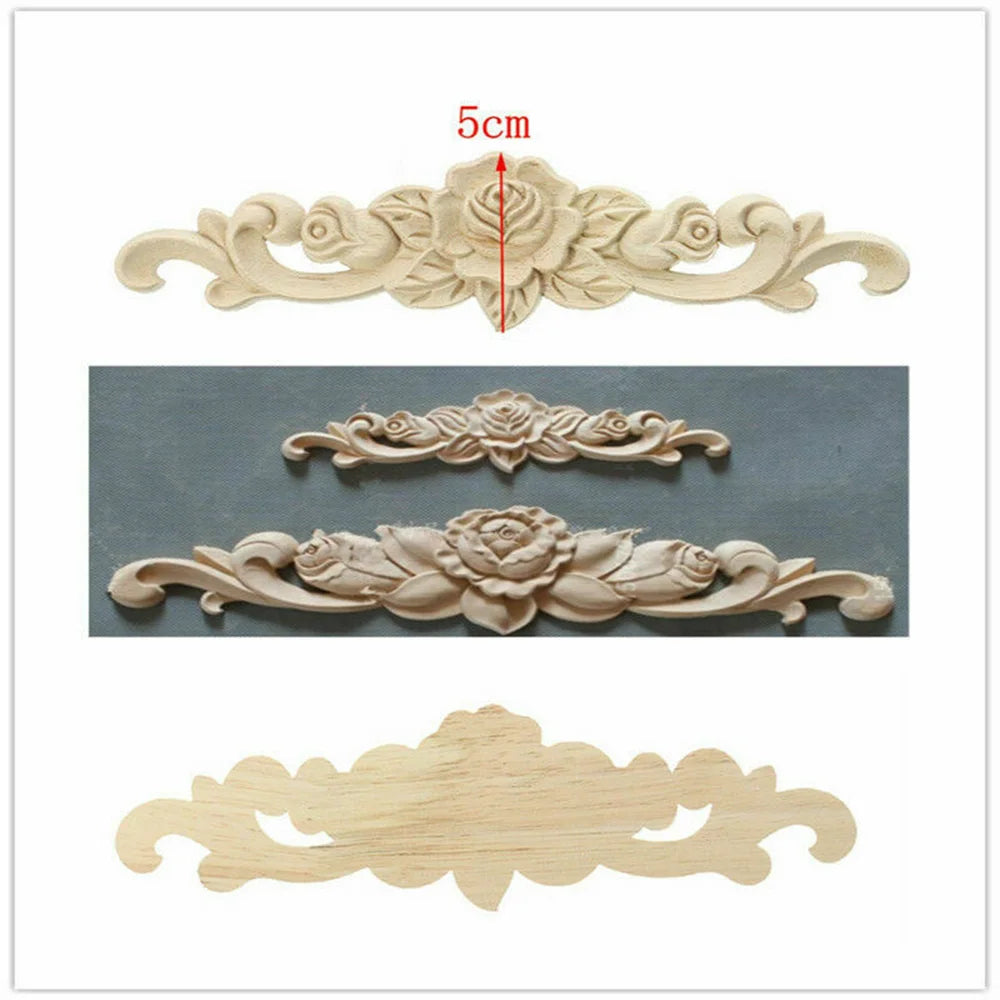 décorations bois sculpté motifs floraux classiques rose feuillage meubles artisanat vintage