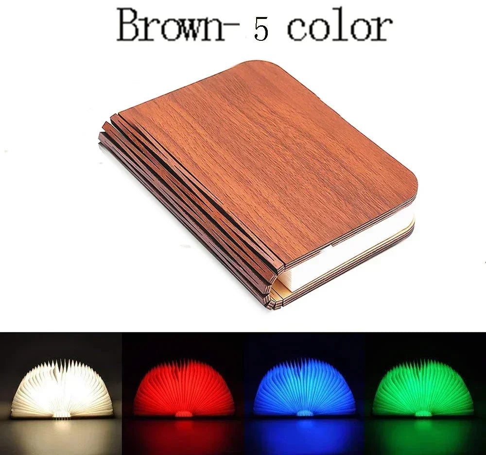 lampe posée livre forme led blanc brun plis pages modernes minimaliste pince centrale recharge