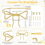 rideaux or nœuds décoratifs métal holdback fixations vis chambre maison