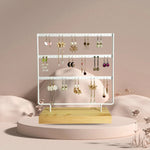 support boucles d'oreilles bois métal or blanc moderne minimaliste clips bijoux présentoirSuspens