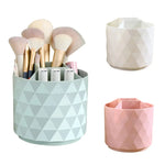 organisateur moderne pot rangement brosse maquillage crayons ciseaux règle vert pastel rose pâle blanc