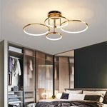 lampe suspendue or noir anneau circulaire moderne led télécommande chambre cuisine
