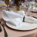 serviettes table polyester 40x40cm blanc noir unies réutilisables lavables anneau métallique durable classique