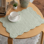 tapis table rectangle bleu marine quilté géométrique respectueux environnement 18x13 inches