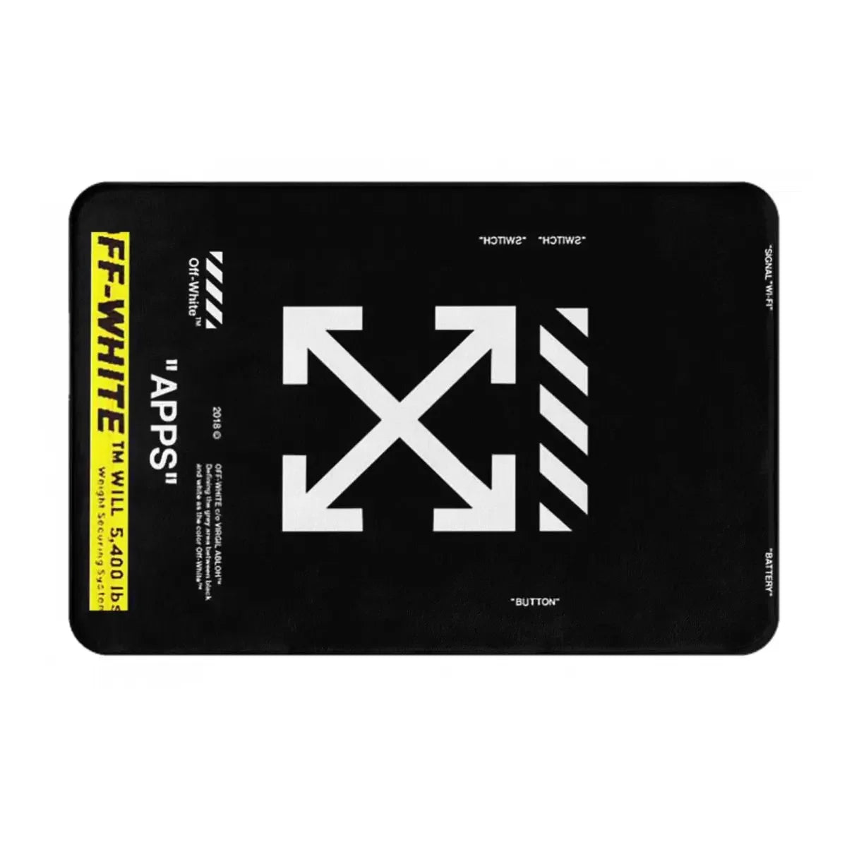 tapis bain noir blanc arrows imperméable antidérapant adhésif moderne minimaliste