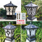 Lampe solaire extérieure en cuivre sur une terrasse