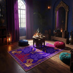 tapis violet moderne motifs floraux salon chambre 80x120cm polyester