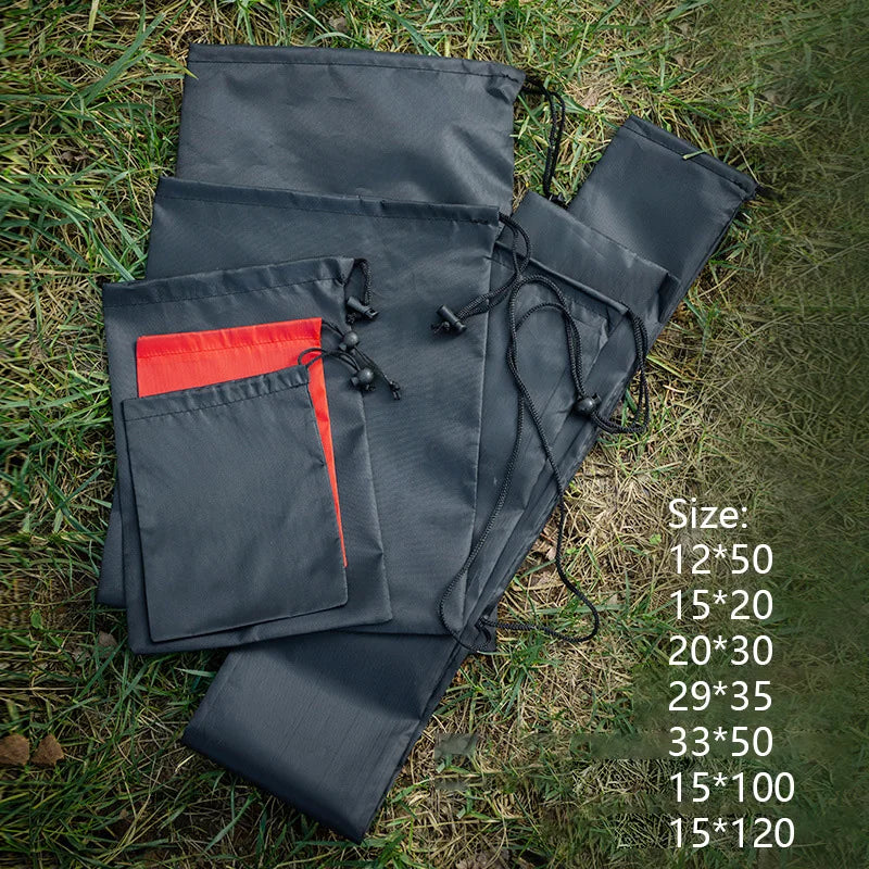 sacs rangement polyester nylon modernes pratiques noirs rouges cordelettes camping voyageextérieur