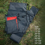 sacs rangement polyester nylon modernes pratiques noirs rouges cordelettes camping voyageextérieur