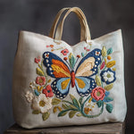 sac main brodé papillons fleurs boho chic poignées cuir opaque multicolore coton artisanal