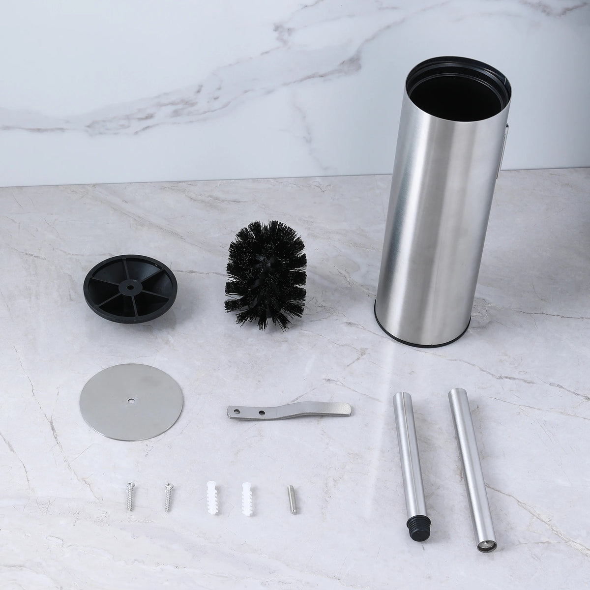 brosse wc inoxydable moderne blanche noire argent or support mural pieds