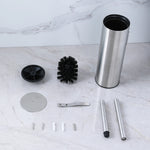 brosse wc inoxydable moderne blanche noire argent or support mural pieds