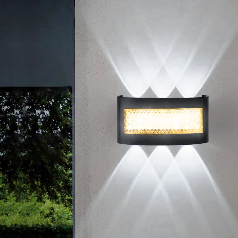 applique murale led moderne noire hexagonale contemporaine résistante intempéries 7w 9w 11w