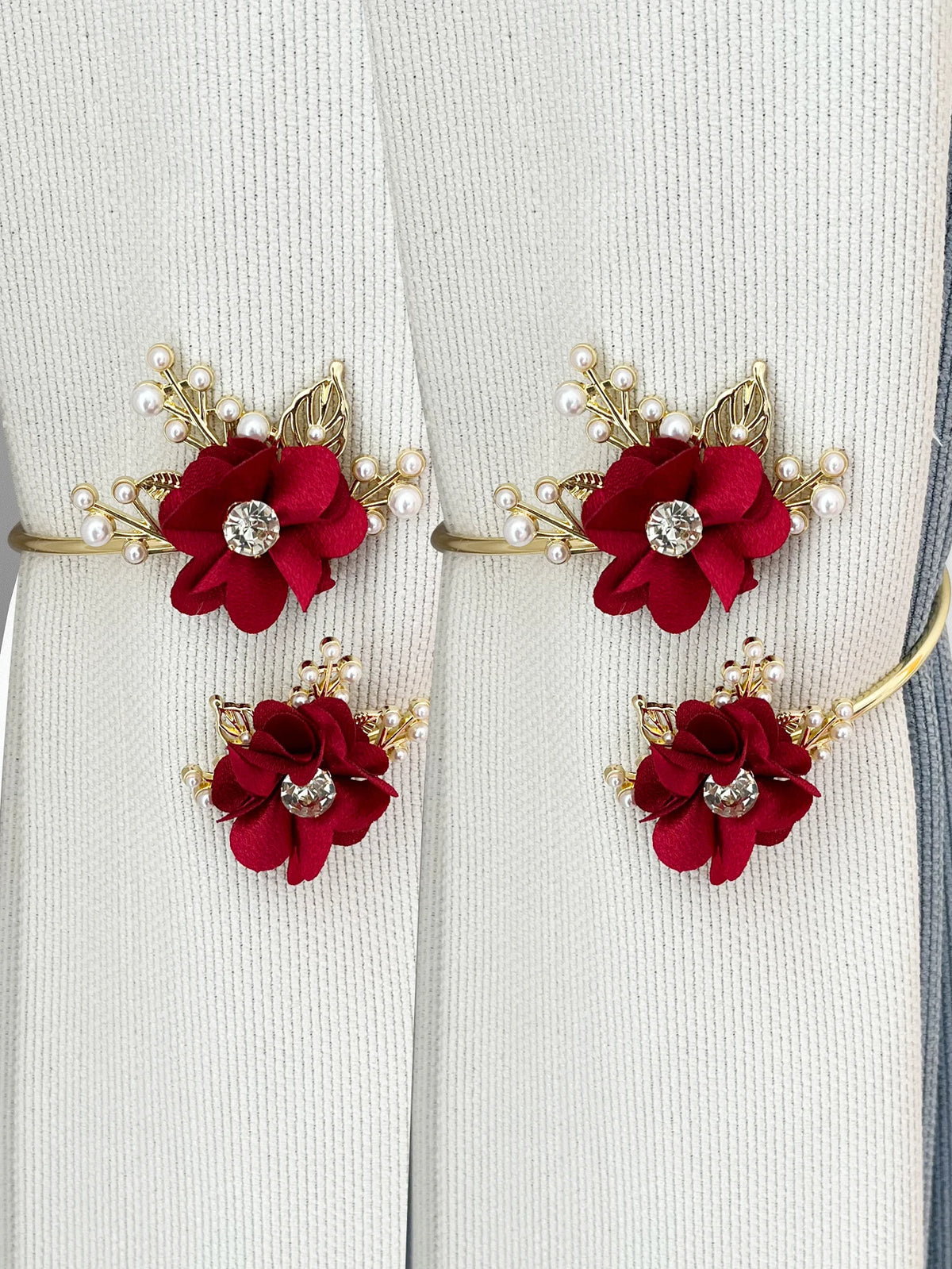 rideaux polonais moderne anneaux métal doré fleurs élégants accessoires fenêtres