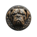 décoration murale plaque chiens relief artisanal clips métalliques couleur marron noir