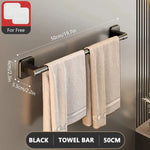 porte serviettes mural adhésif aluminium noir moderne sans perçage électroplaté 30cm 40cm 50cm
