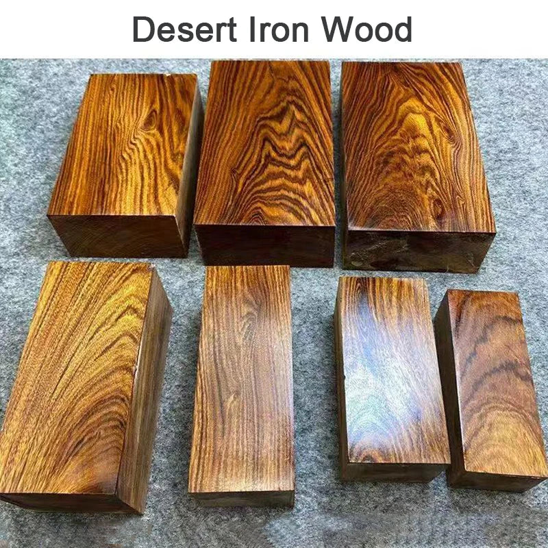 bois sculpture marron foncé rayures naturelles rustique non fini diy manche couteau 10x3x3cm 10x4x4cm