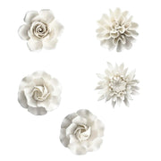 Mur de fleurs artificielles en céramique 3D - Décoration murale élégante pour salon et bureau