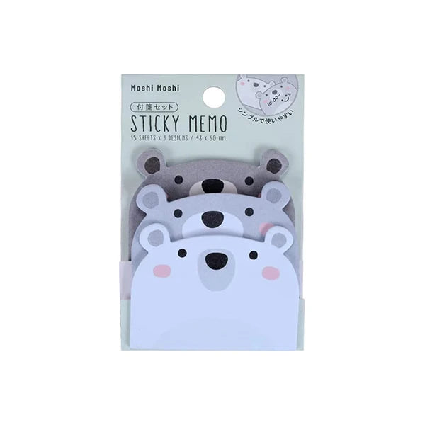 post it autocollants animaux mignons kawaii 45 feuilles rose gris beige bleu clair
