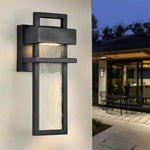 applique murale moderne led étanche noir transparent minimaliste ip65 aluminium
