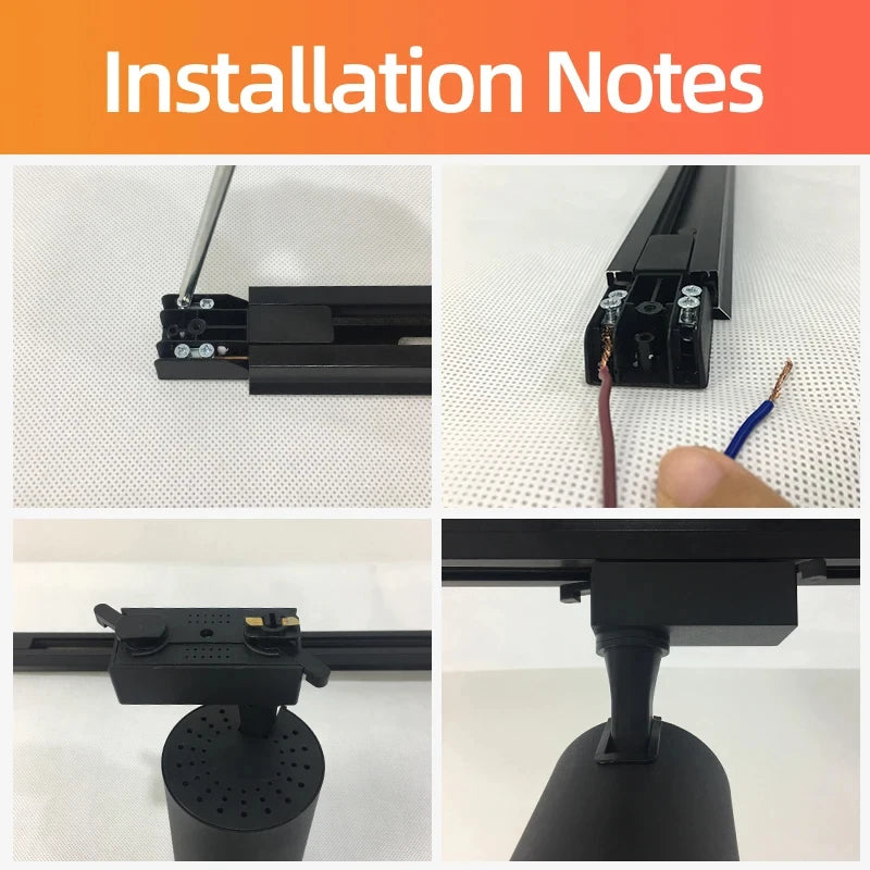 kit spot led rail noir moderne salon magasin éclairage intérieur couleurs