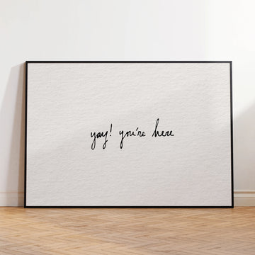 cadre minimaliste beige noir salon chambre décoration murale affiche yay you're here