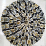 tapis patchwork fourrure imitation moderne gris beige noir blanc doux sol prièreextérieur