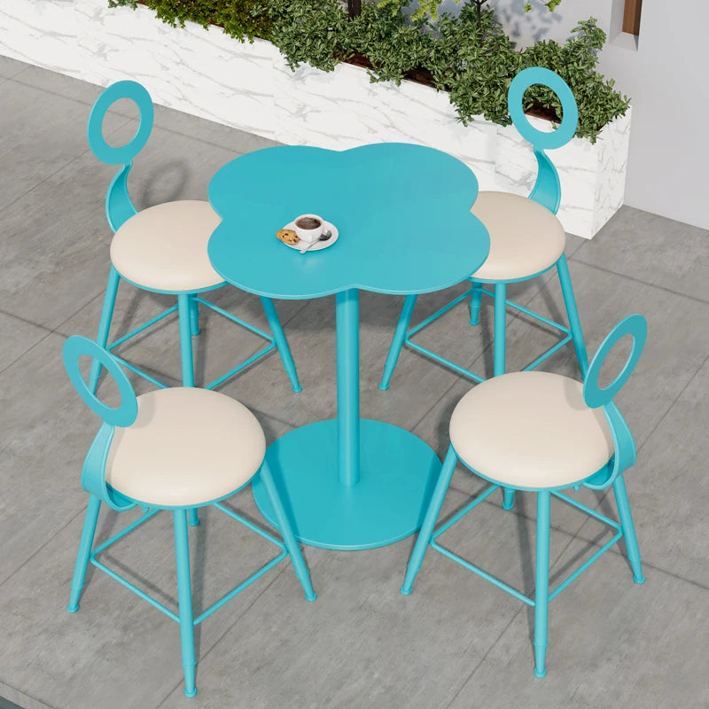 chaises patio modernes fer forgé couleur vert bleu blanc minimaliste jardin balcon