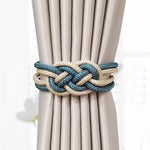 rubans fenêtres modernes aimants bleu doré tissés noeuds