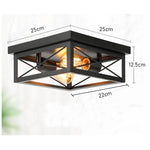 lampe industrielle noire structure métal géométrique filament couloir salle manger