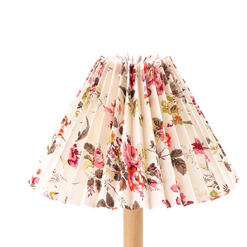 abat jour plissé moderne tissu floral rouge vert bleu beige rose blanc