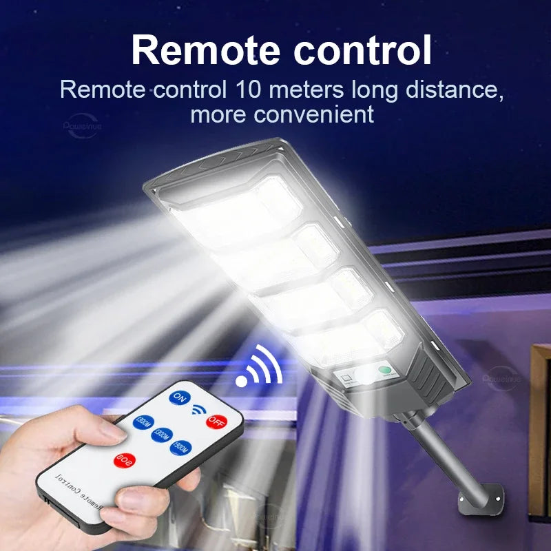 lampe solaire led extérieure motion sensor télécommande moderne étanche noir contemporain