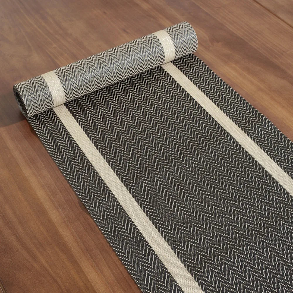 nappe table motif chevrons couleur beige gris blanc moderne rustique fêtes mariage resistant taches