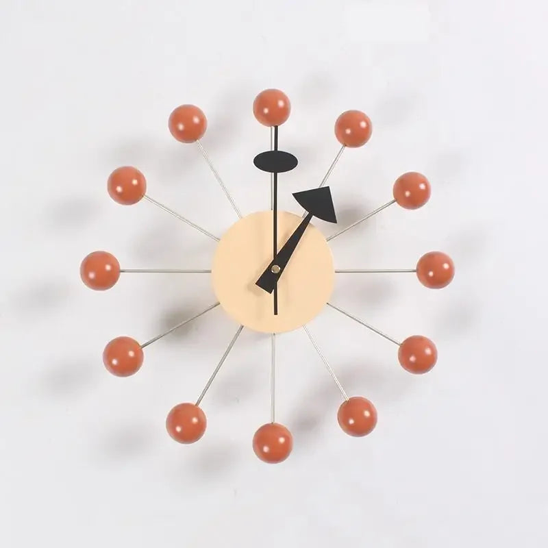 horloge murale moderne sphères colorées scénique quartz aiguille multi pièces déco intérieure