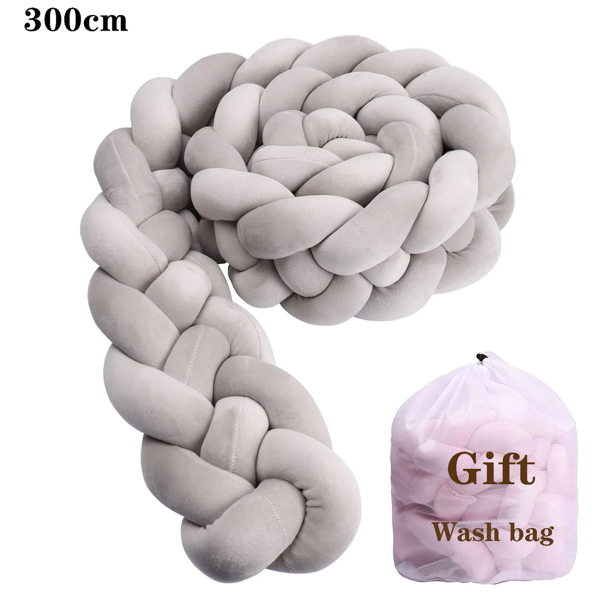 coussin tissé nœuds bleu clair gris moderne doux lit bébé 13 15cm 200cm 300cm