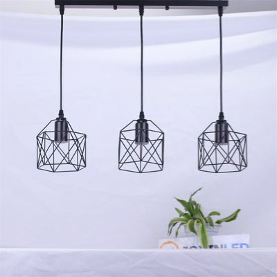 Suspension luminaire noir réglable pour cuisine moderne avec abat-jour métallique