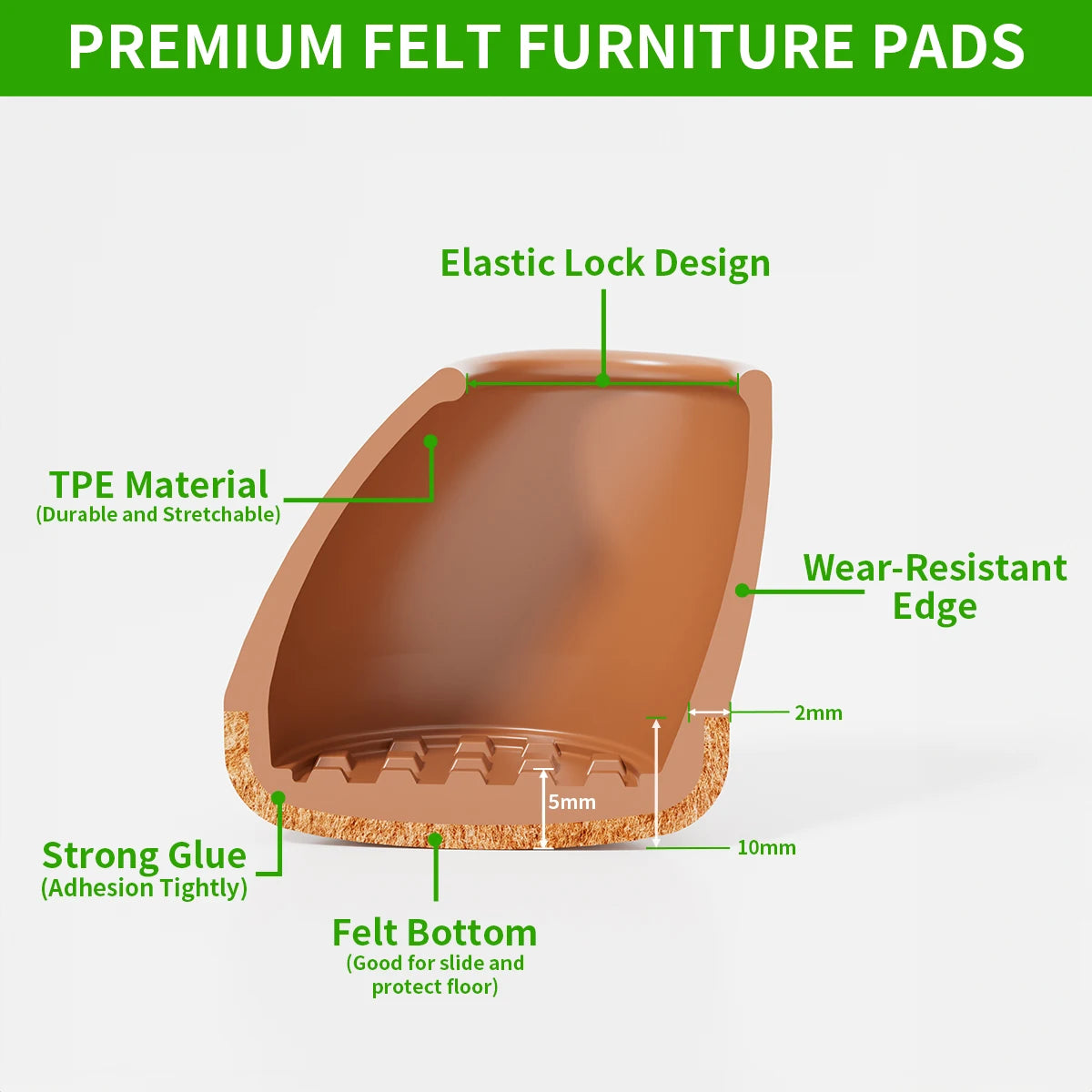 protège pieds meubles marron clair fausse fourrure adhésif moderne durable élastique anti usure