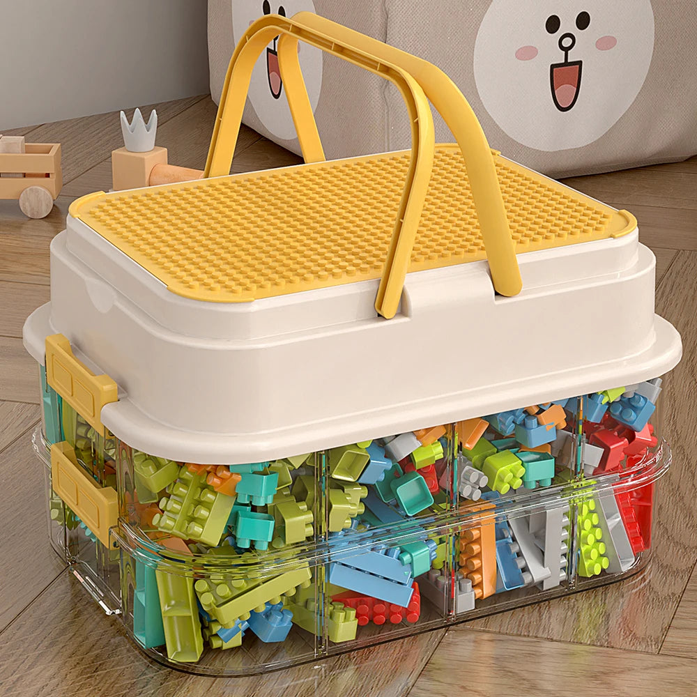 boîtes rangement jouets enfants empilables couvercle plastique sans bpa respectueux environnement moderne multicolore