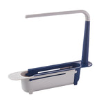 rangement évier extensible moderne barrette porte torchons compartiments brosses éponges vert jaune blanc bleu