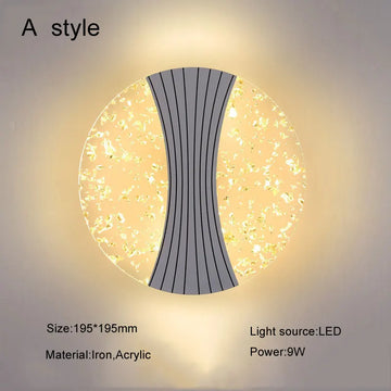 lampe murale moderne gris marbre éclairage quotidien cuisine chambre coucher entrée 9W LED