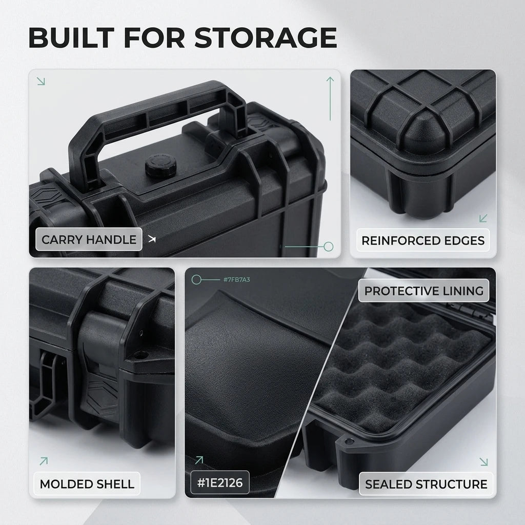 mallette rangement outils robuste portable texteure moussée intérieure industrielle đen