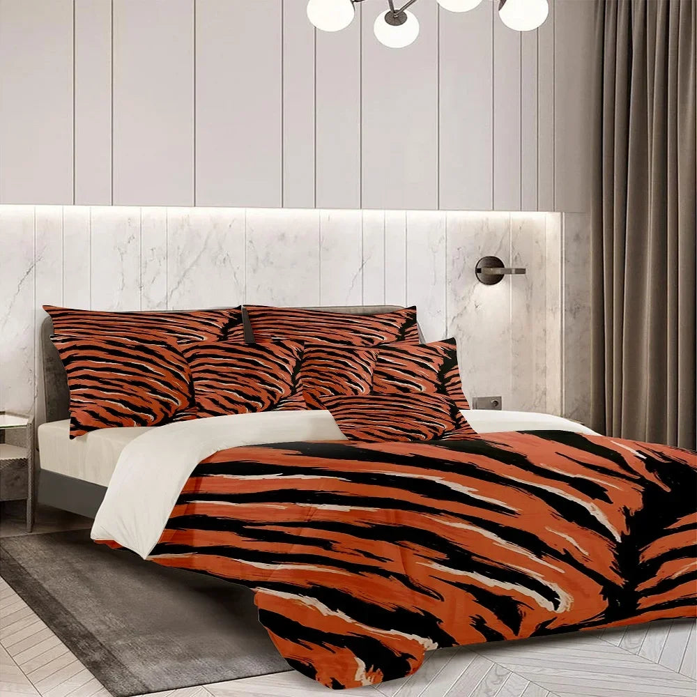 ensemble literie moderne orange noir blanc rayures horizontales 100 polyester simple king size queen