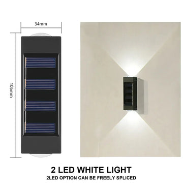 lampe solaire murale extérieure noire moderne led étanche jardin cour porche allée camping