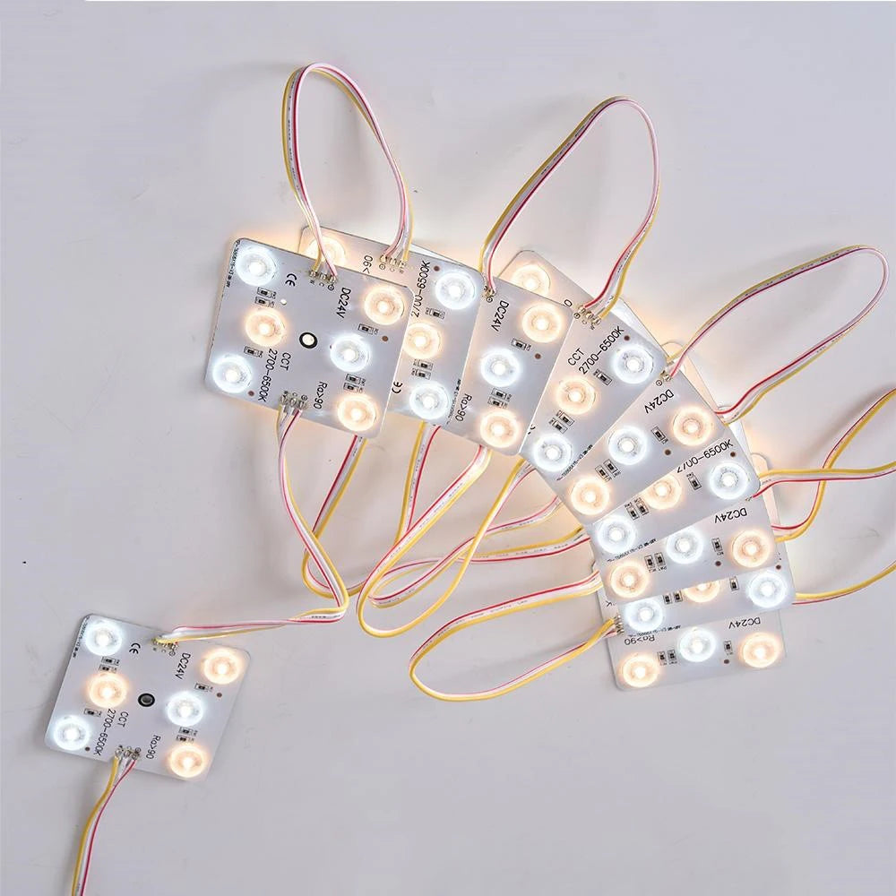 plaque led blanc circuits imprimés diodes modernes connecteurs électriques 24v ccs dimmable